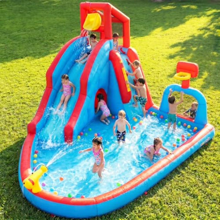 Kids Outdoor Inflatable Water Slide - Надувной батут-аквапарк для детей: материал ПВХ,