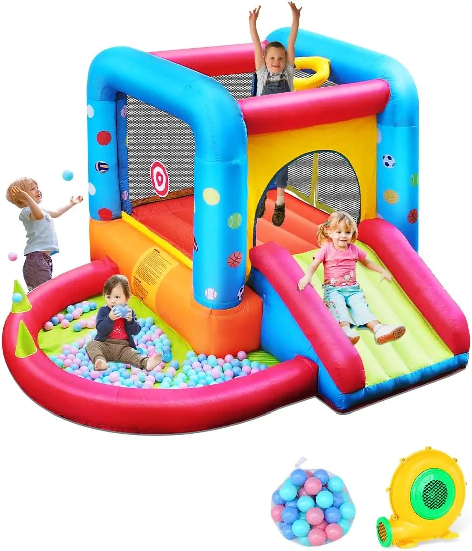 Kids Outdoor Inflatable Water Slide - Надувной батут Step4Fun, детский замок-горка для