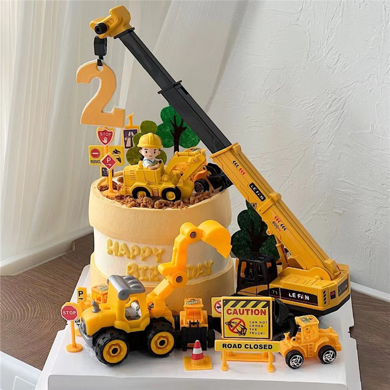 Kids Outdoor Excavator - Экскаватор, кран, трактор, топпер для торта,