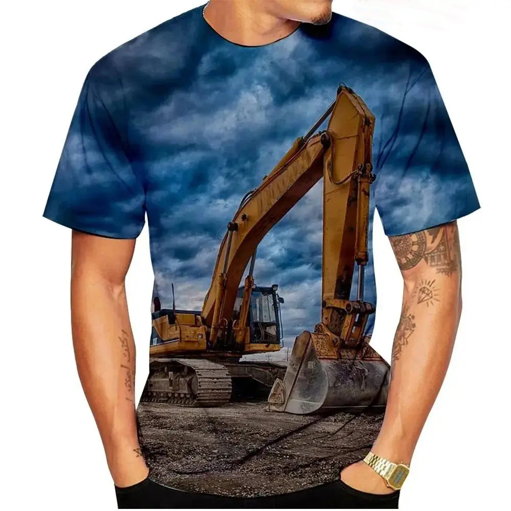 Kids Outdoor Excavator - Футболка с 3D принтом и рисунком