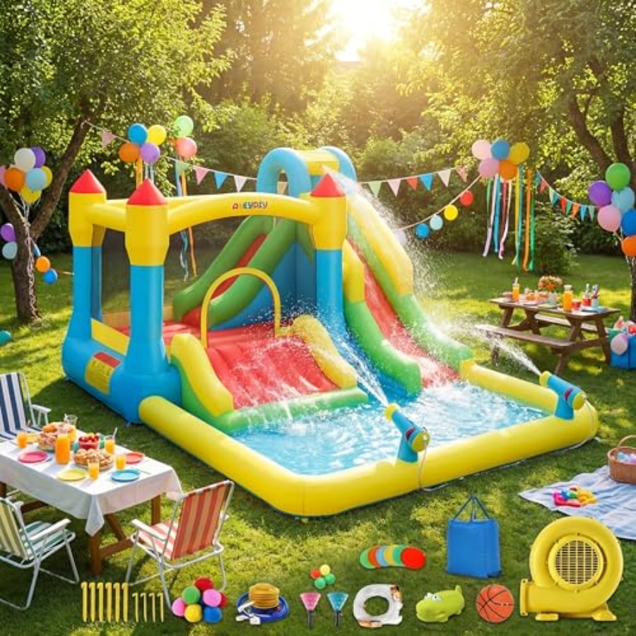Надувной водный батут для дете – обзор и цена Kids Outdoor Inflatable Water Slide