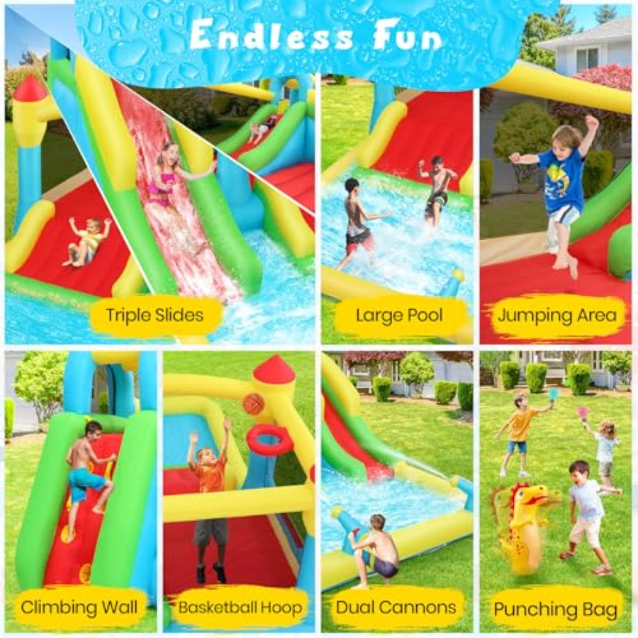Надувной водный батут для дете – обзор и цена Kids Outdoor Inflatable Water Slide