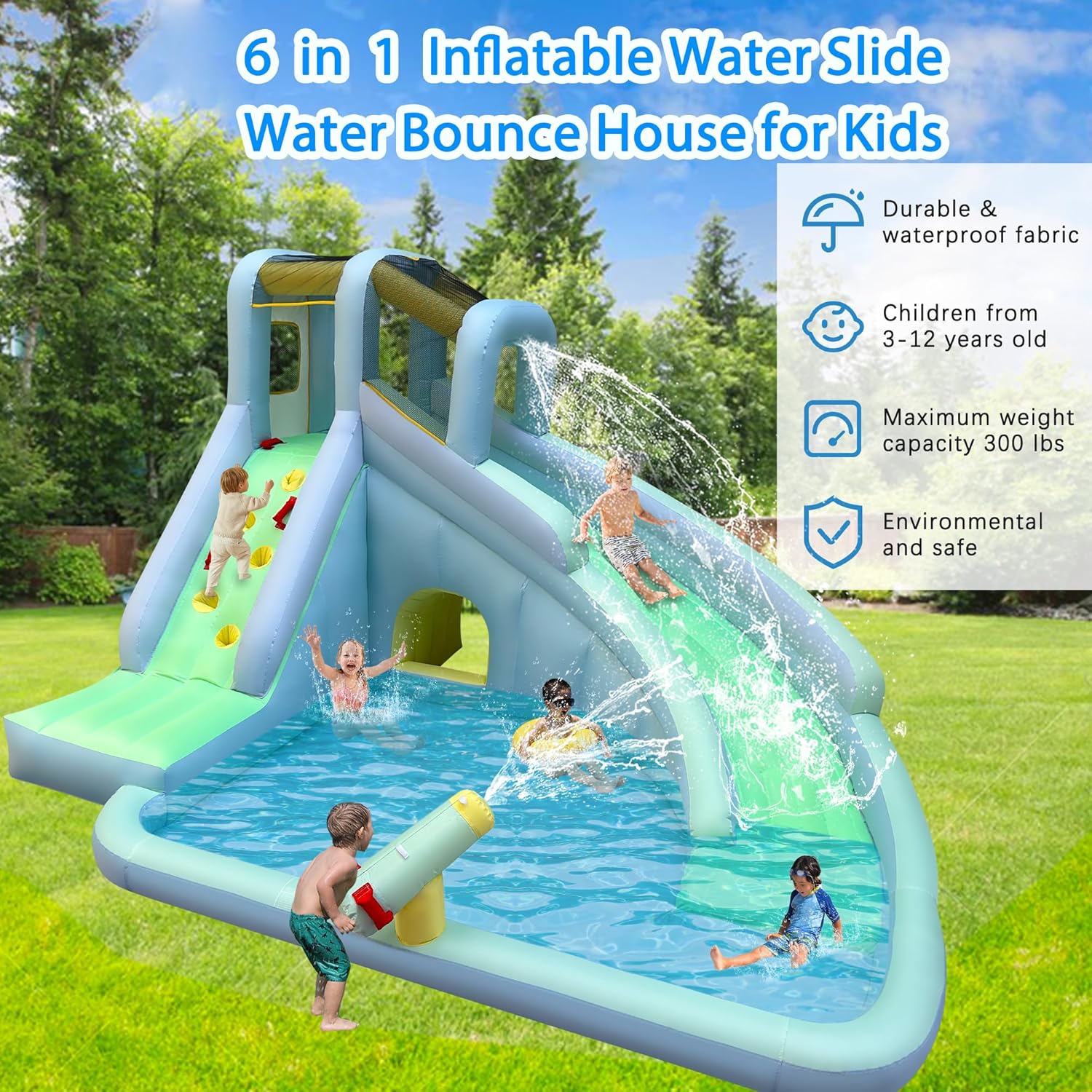 Надувной детский батут-аквапар – обзор и цена Kids Outdoor Inflatable Water Slide