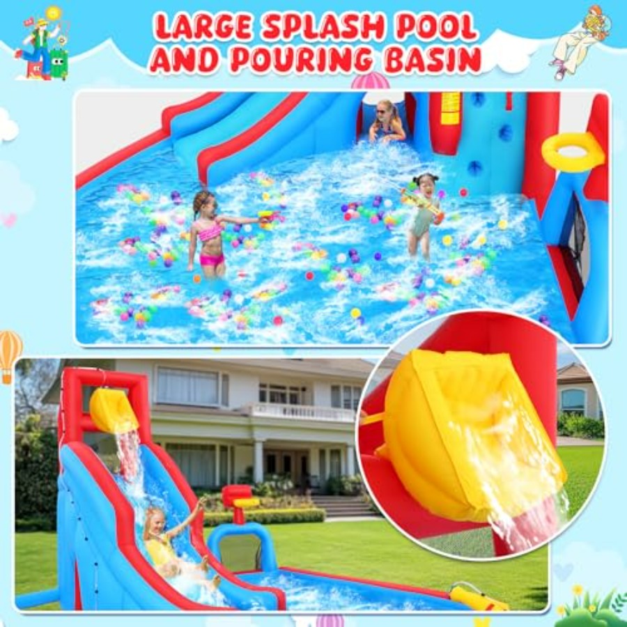 Надувной батут-аквапарк для де – обзор и цена Kids Outdoor Inflatable Water Slide