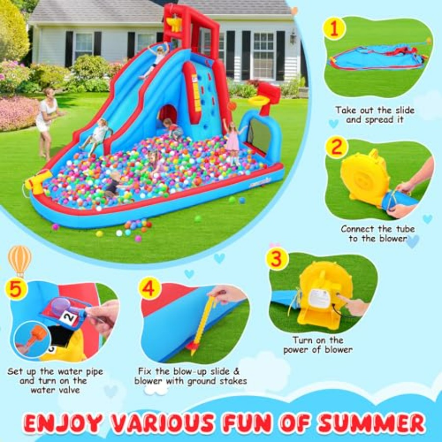 Надувной батут-аквапарк для де – обзор и цена Kids Outdoor Inflatable Water Slide