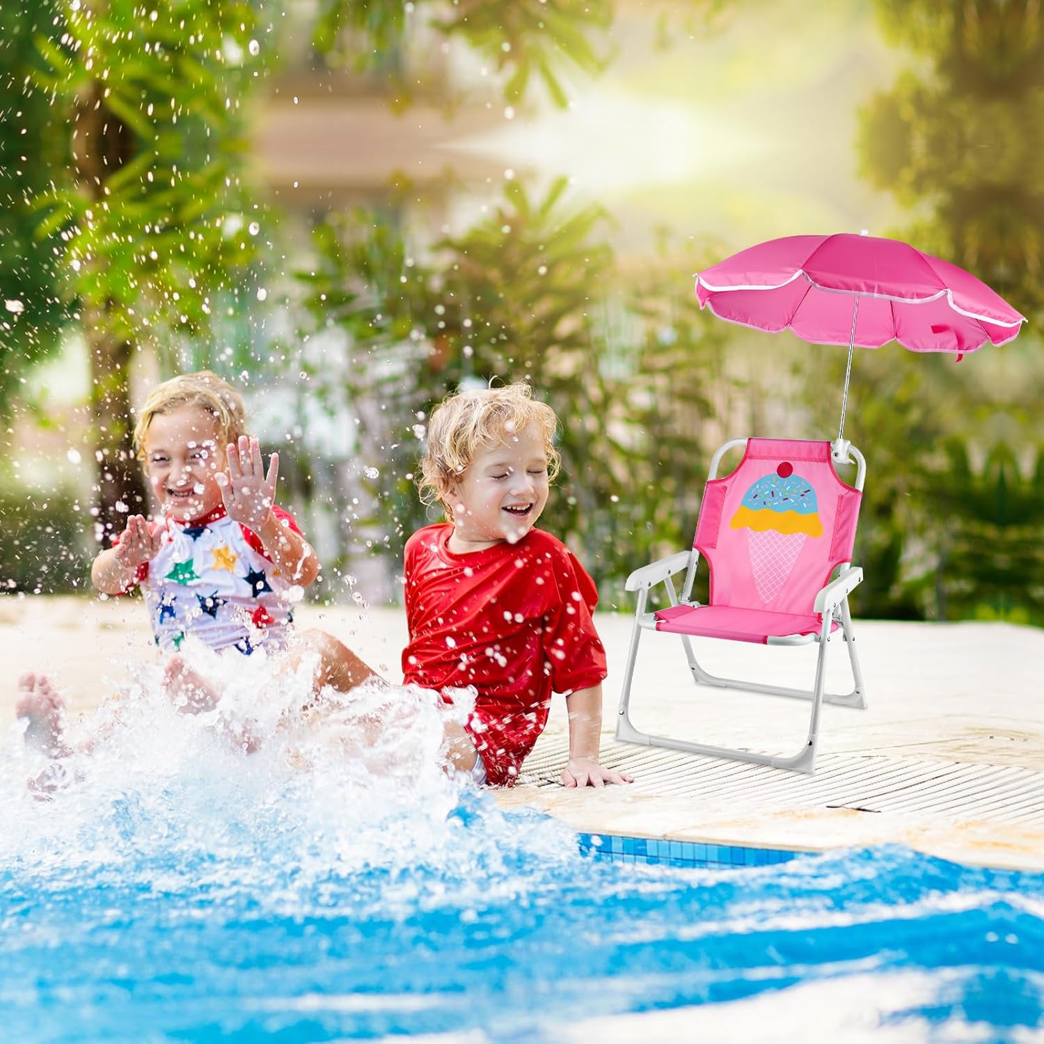 1 комплект, складной шезлонг с – обзор и цена Kids Outdoor Lounge Chair With Umbrella