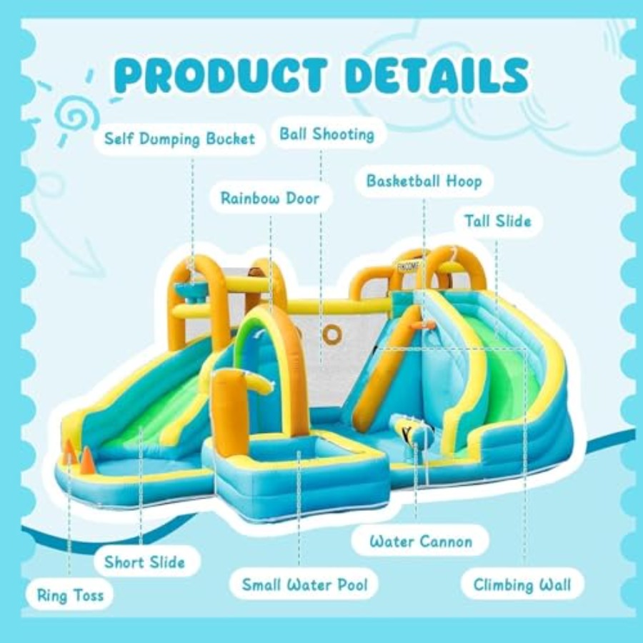 Надувной аквапарк для детей на – обзор и цена Kids Outdoor Inflatable Water Slide