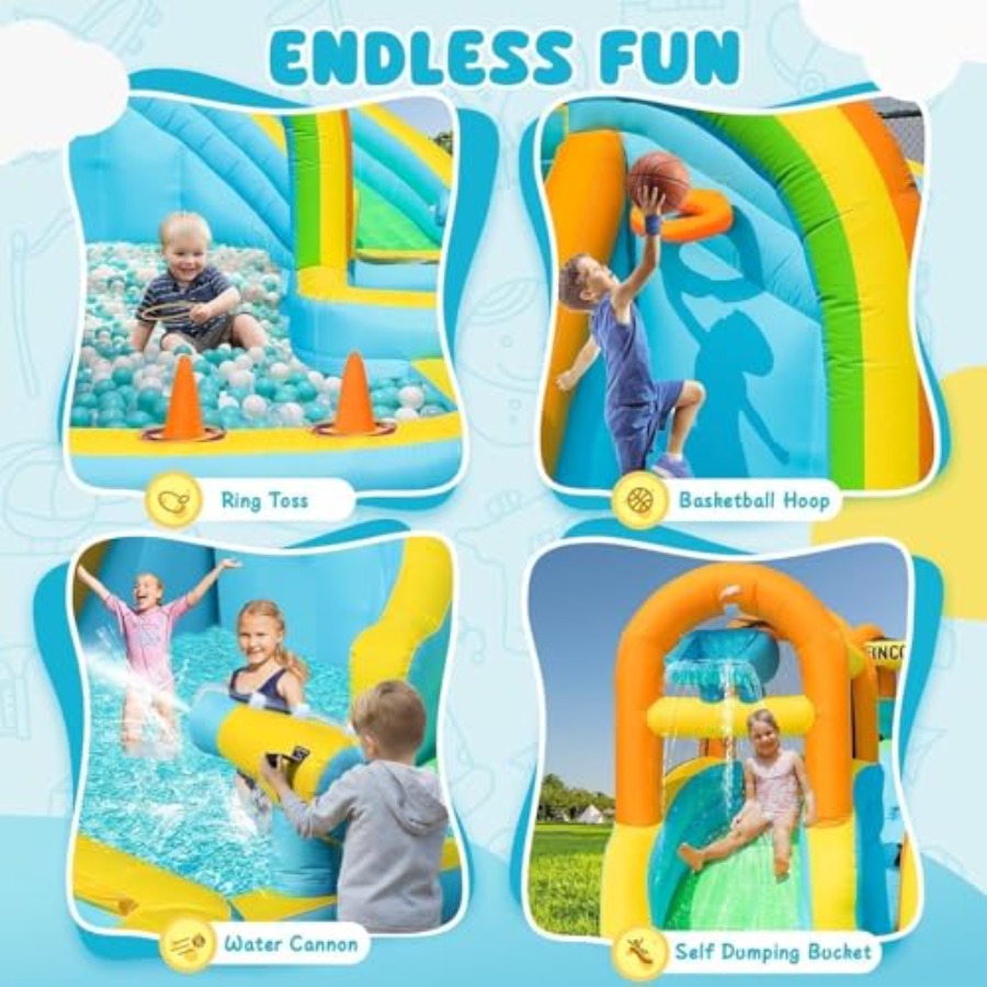 Надувной аквапарк для детей на – обзор и цена Kids Outdoor Inflatable Water Slide