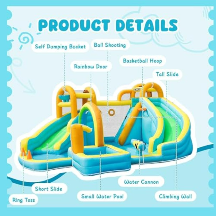 Надувная водная горка для дете – обзор и цена Kids Outdoor Inflatable Water Slide