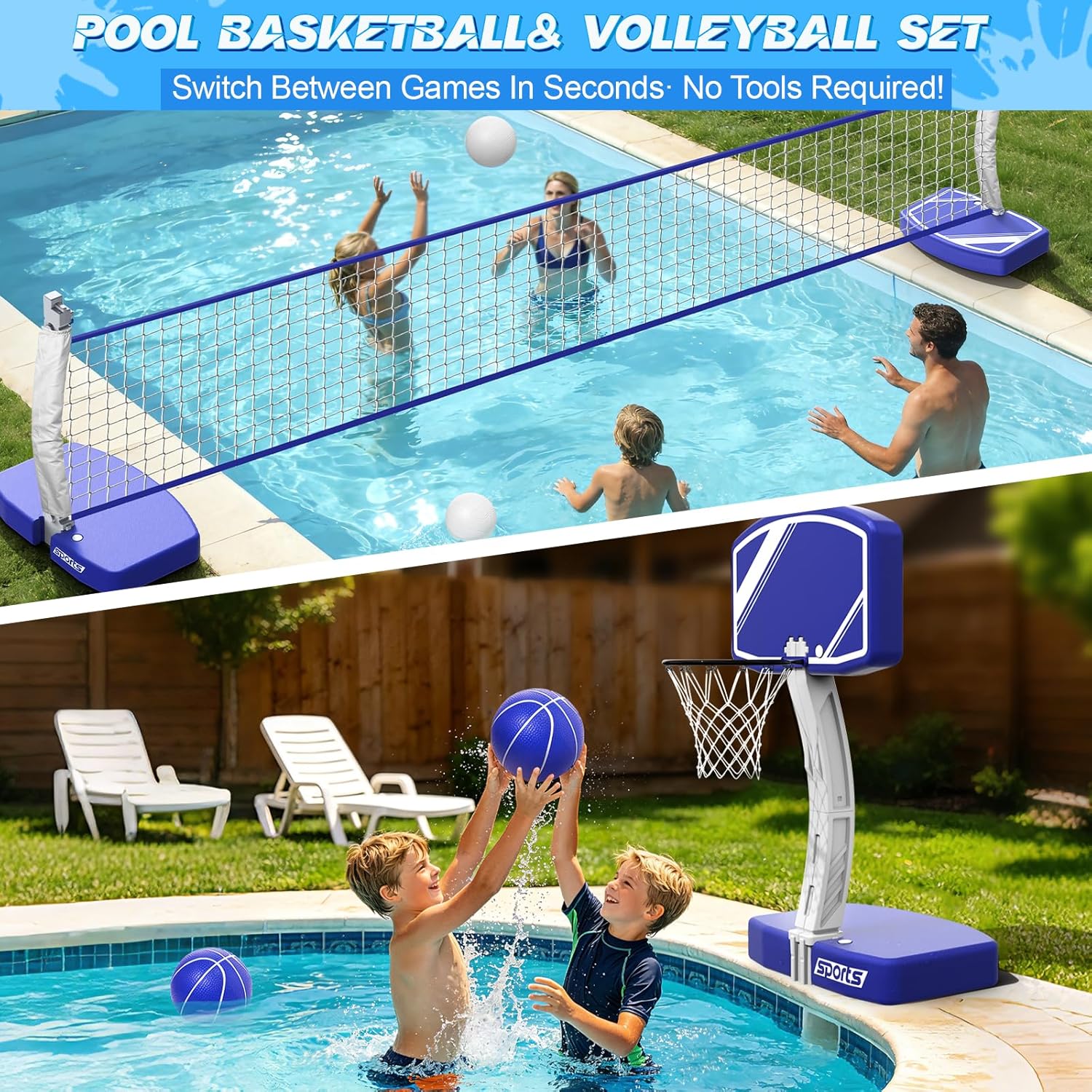 Набор 2-в-1: баскетбольное кол – обзор и цена Kids Outdoor Volleyball