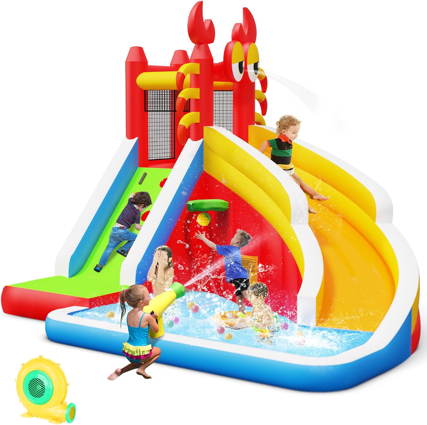 Большой надувной батут с водно – обзор и цена Kids Outdoor Inflatable Water Slide